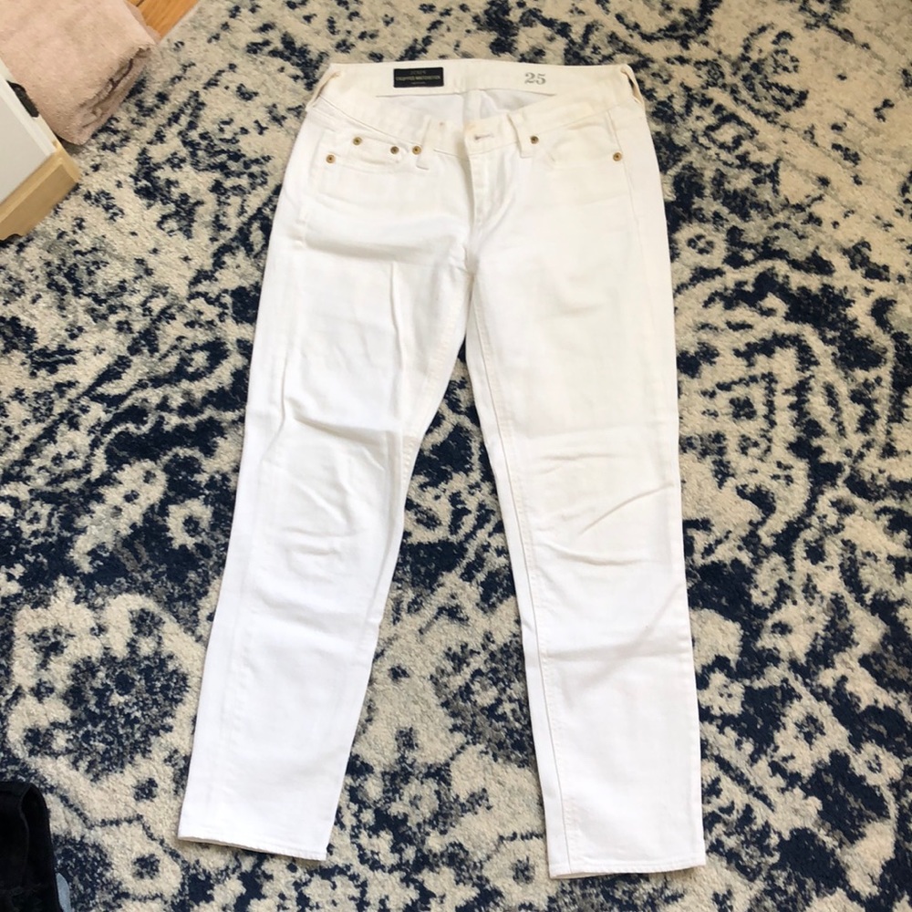 J Crew crop matchstick white jeans
